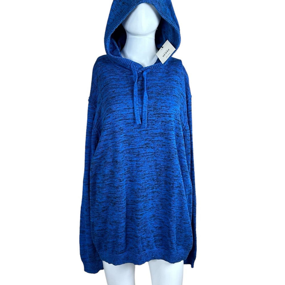 Never Lose Hedge est 2010 large Blue & Black‎ Knit Pullover Sweater Hoodie